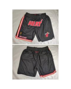 Men's Miami Heat Black Shorts (Run Small) (Black)