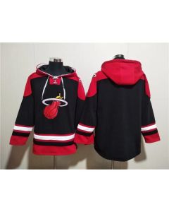 Men's Miami Heat Blank Black Ageless Must-Have Lace-Up Pullover Hoodie