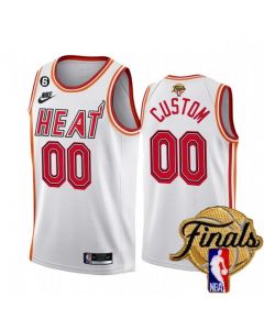 Men's Miami Heat Customized White 2023 Finals Classic Edition With NO.6 Patch Stitched Basketball Jersey