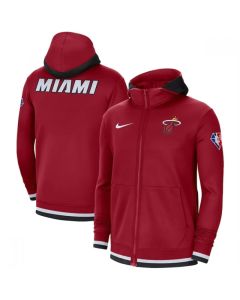 Men's Miami Heat Red 75th Anniversary Performance Showtime Full-Zip Hoodie Jacket