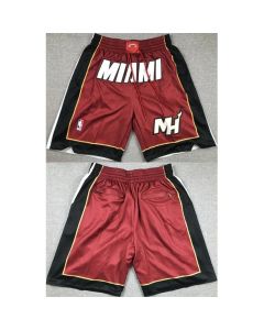 Men's Miami Heat Red Shorts (Run Small) (Red)