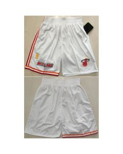 Men's Miami Heat White Shorts (Run Small) (Style 2)