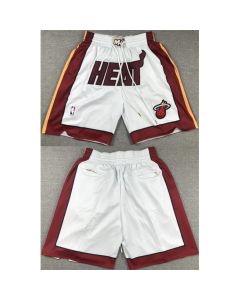 Men's Miami Heat White Shorts (Run Small) (White)