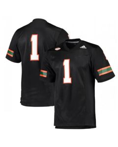 Men's Miami Hurricanes #1 Black Stitched Jerseys