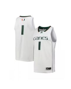 Men's Miami Hurricanes #1 White Swingman Stitched Basketball Jerseys