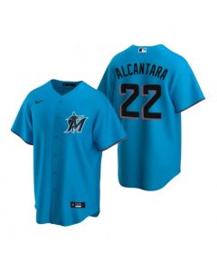 Men's Miami Marlins #22 Sandy Alcantara Blue Home Limited Player Jersey (Blue)