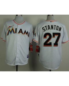 Men's Miami Marlins #27 Giancarlo Stanton White 2012 Home Stitched MLB Jersey