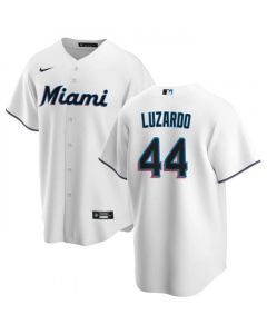 Men's Miami Marlins #44 Jesus Luzardo White Cool Base Stitched Baseball Jersey
