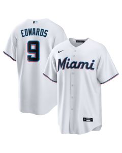 Men's Miami Marlins #9 Xavier Edwards White Home Replica Jersey (White)