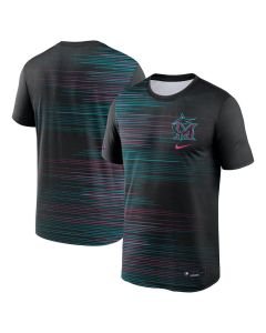 Men's Miami Marlins Black 2025 City Connect Authentic Collection Velocity Performance T-Shirt (Black)
