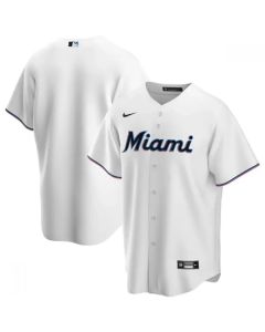 Men's Miami Marlins Blank White Cool Base Stitched Jersey