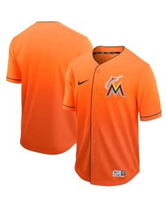 Men's Miami Marlins Blank Yellow Fade Stitched MLB Jersey