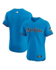 Men's Miami Marlins Blue Alternate Vapor Premier Elite Patch Jersey