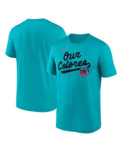 Men's Miami Marlins Teal 2025 City Connect Team Phrase Script Legend Performance T-Shirt
