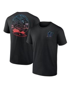 Men's Miami Marlins Team Hometown Collection Black Surf's Up T-Shirt (Black)