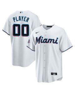 Men's Miami Marlins White 2025 MLB All-Star Game Home Custom Replica Jersey (White)