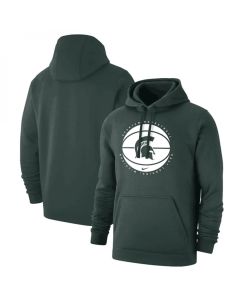 Men's Michigan State Spartans Green Basketball Pullover Hoodie