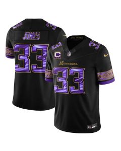 Men's Michigan Wolverines #33 Aaron Jones Black Chrome Edition Vapor F.U.S.E. Limited Jersey (Black)