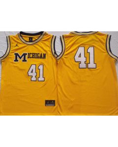 Men's Michigan Wolverines ACTIVE PLAYER Custom Yellow Stitched Jersey (Yellow)