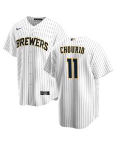 Men's Milwaukee Brewers #11 Jackson Chourio Cream Home Limited Player Jersey (Home)