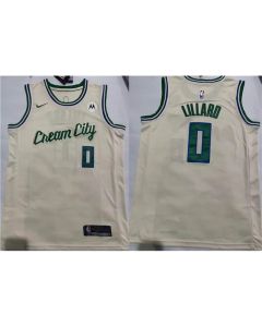 Men's Milwaukee Bucks #0 Damian Lillard Cream City Edition Swingman Stitched Basketball Jersey