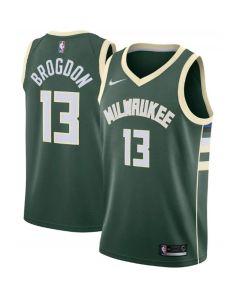 Men's Milwaukee Bucks #13 Malcolm Brogdon Green Icon Edition Stitched Swingman Jersey