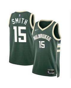 Men's Milwaukee Bucks #15 Tyler Smith Green 2024 Draft Icon Edition Stitched Basketball Jersey