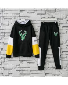Men's Milwaukee Bucks 2019 Black Tracksuits Hoodie Suit
