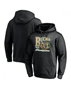 Men's Milwaukee Bucks 2021 Black Finals Champions Bling Pullover Hoodie
