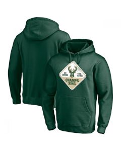 Men's Milwaukee Bucks 2021 Hunter Green Finals Champions Hometown Collection Champs Xing Pullover Hoodie