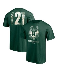Men's Milwaukee Bucks #21 Jrue Holiday 2021 Green Finals Champions T-Shirt