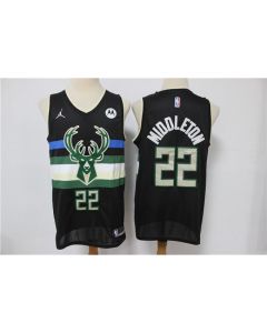 Men's Milwaukee Bucks #22 Khris Middleton Black Stitched NBA Jersey