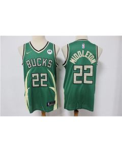 Men's Milwaukee Bucks #22 Khris Middleton Green Stitched Jersey