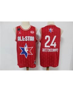 Men's Milwaukee Bucks #24 Giannis Antetokounmpo Red 2020 All-Star Stitched NBA Jersey