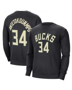 Men's Milwaukee Bucks #34 Giannis Antetokounmpo Black Long Sleeve T-Shirt