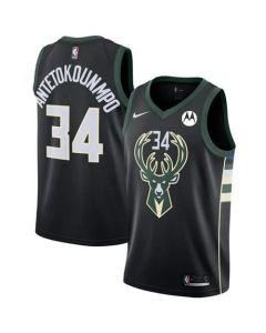 Men's Milwaukee Bucks #34 Giannis Antetokounmpo Black Stitched Basketball Jersey (Style 2)