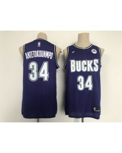 Men's Milwaukee Bucks #34 Giannis Antetokounmpo Black Stitched Basketball Jersey