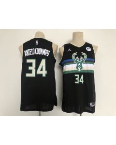 Men's Milwaukee Bucks #34 Giannis Antetokounmpo Black Stitched Jersey