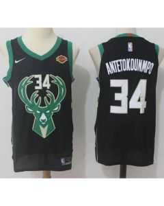 Men's Milwaukee Bucks #34 Giannis Antetokounmpo Black Swingman Stitched NBA Jersey