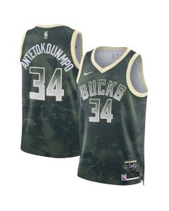 Men's Milwaukee Bucks #34 Giannis Antetokounmpo Green 2025/26 Select Series Jersey