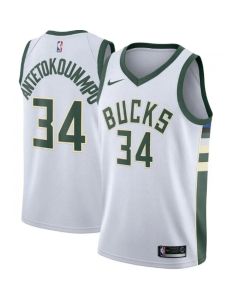 Men's Milwaukee Bucks #34 Giannis Antetokounmpo White Association Edition Stitched Swingman Jersey