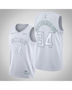 Men's Milwaukee Bucks #34 Giannis Antetokounmpo White Stitched MVP Jersey