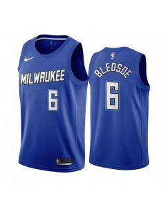 Men's Milwaukee Bucks #6 Eric Bledsoe Blue City Edition Stitched Jersey