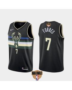 Men's Milwaukee Bucks #7 Bryn Forbes 2021 NBA Finals Black Statement Edition Stitched Jersey