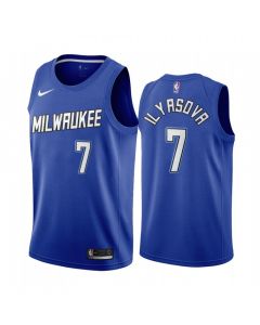 Men's Milwaukee Bucks #7 Ersan Ilyasova Blue City Edition Stitched Jersey
