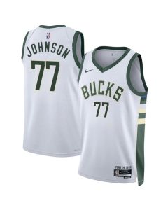Men's Milwaukee Bucks #77 AJ Johnson White 2024 Draft Association Edition Stitched Basketball Jersey