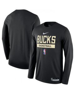 Men's Milwaukee Bucks Black 2022/23 Legend On-Court Practice Performance Long Sleeve T-Shirt