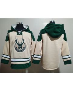 Men's Milwaukee Bucks Blank Cream Hoodie