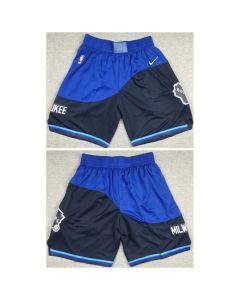 Men's Milwaukee Bucks Blue Shorts (Run Small) (Blue)