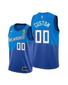 Men's Milwaukee Bucks Customized 2021 Blue Finals Champions Stitched Jersey